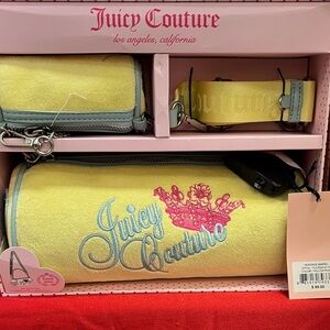 Juicy Couture Lemonade Crown Princess Barrel Set with Pink Embroidery and Strap